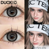 2PCS Natural Brown Blue Grey Contact Lenses, Large Diameter Myopia Lenses, Soft Comfortable Yearly Wear for Everyday cos