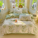 Ikeehome  new cotton printing four-piece quilt cover student dormitory single bed sheet bedding three-piece set