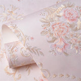 European wallpaper self-adhesive pastoral flower luxury wall stickers self-adhesive bedroom living room home background wall wal
