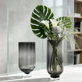 Modern Minimalist Glass Vase High Legged Cup Shape Hydroponic Glass Flower Bottle Home Living Room Tabletop Ornament