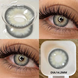 2Pcs Color Contact Lenses for Eyes Natural Gray Eye Lenses Brown Contact Lens Fashion Blue Lenses Green Contacs Yearly