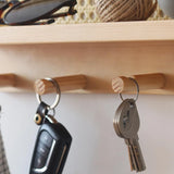 Wooden Wall Key Hook Storage Solid Wood Rattan Storage Japanese Style  Rack Book and Newspaper Magazine Storage Rack