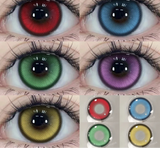 2pcs/pair Cyber Series Halloween Colored Contact Lenses for Makeup Eyes Big Pupils Red Contact Lenses Brown Lens Myopia