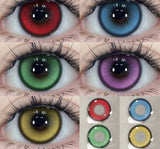 2pcs/pair Cyber Series Halloween Colored Contact Lenses for Makeup Eyes Big Pupils Red Contact Lenses Brown Lens Myopia