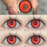 2pcs New Colored Contact Lenses for Eye Anime Eye With Degree Yellow Contacts Lenses Halloween Pupils Makeup Contact Lens