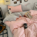 Solid Color Bedding Set Twin Full Queen Size Bed Flat Sheet Soft Kids Adults Duvet Cover Set Quilt Cover Pillowcases Bed Linen