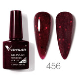 Nail Gel Polish 7.5ml HEMA/TPO FREE Red Sparkle Sequin Gel Nails Beautiful Semi Permanent Soak Off UV LED Gel Polish