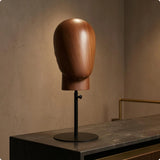 Head-Shaped Display Stand Adjustable Height Hairpiece Stand Hat Display Head Metal Pole Beauty Supply Round Base