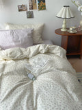 Pure Cotton Fledding Set Four-Piece Queen Size Bed eet Cover Duvet Cover Bedding Protector Single Dormi Bed Linens