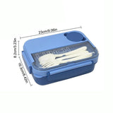 Portable Sealed Lunch Box with Fork Spoon Knife Microwave Available Heating Bento Box Student Office Staff Fruit Food Containers