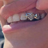 1PCS Punk Hip Hop Hollow Heart Star Teeth Caps For Women Men Vintage Tooth Grills Jewelry Accessories