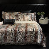 4pcs printed luxury high-end silk bedding set soft satin single double duvet cover pillowcase flat sheet or fitted sheet set