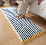 Striped Long Plaid Tufted Rug Memories Flocking Carpet Floor Anti Slip Doormat  Bathmat Bedside Rug  Bedroom Cloakroom Bathroom