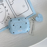For Apple AirPods 4 3 2 Pro 2 Pro3 Earphone Case Silicone Splashed Ink Blue Black Polka Dots Pendant Protective Headphone Cover