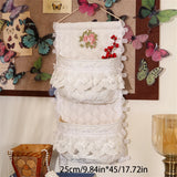 French Style Thickened Fabric Storage Bag Lace Embroidered  Door Rear Storage Bag Wardrobe Sundries And Fringe Storage Bag