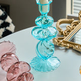 Decorative Candle Holders Colorful Glass Flower Vase for Home Decoration Wedding Decoration Centerpieces Candlestick Gift