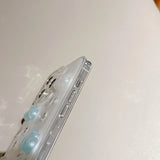 3D Clouds Cream Texture Phone Case For iPhone 16 15 14 13 12 11 Pro X XR XS Max 7 8 plus Cute Rhinestone Shockproof Cover