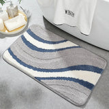 Simple Thicken Large Capacity Absorbent Water Bathroom Mat Flocked Quick-drying Anti-slip Bath Rug Soft Bathtub Side Carpet Mats