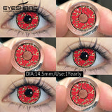 Halloween Red Contact Lenses 2PCS Crazy Style Coplay Color Contact Lenses for Eyes Anime Accessories Red Beauty Lenses