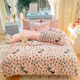 New Style 200-gram Fresh Light Milk Fleece Single Quilt Cover Autumn Winter Printed Cartoon Fleece Warm Student Duvet Cover