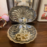 Stainless Steel Plate, Shell Striped Wave Tableware Plate Dish Plate Metal Cheese Plate Tableware Storage Jewelry Plate Table De