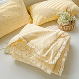 Class A Pure Cotton Summer Quilt Soybean Fiber Thin Quilt Princess Style Lace Ruffles Comforter Summer Air Conditioned Blanket