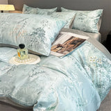 Flower Printed Duvet Cover Set Satin Silk Bed Cover Sets for Summer Queen/King Size Silky plumones de cama Coolling Bedding Set