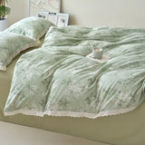 New class A double-layer yarn thickened three/four-piece set skin-friendly and breathable single double washed cotton