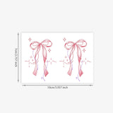 Pink Ribbon Bow Tattoo Sticker, Temporary Butterfly Star Tattoo for Women, Waterproof Long-Lasting Arm Decals, Cute Girl Body Ar