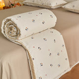 A-Class Double-Layer Soy Fiber Summer Quilt Air Conditioning Single Person Cool Thin Quilt Breathable for Student Home Textiles