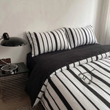 3/4PC Bedding Set Black White Minimalist Stripes Soft Comfortable Duvet Cover Set Sheet Set for Home Bedroom Deocr Birthday Gift