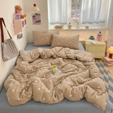 100% Cotton Bedding Set Cartoon Cute Animals Duvet Cover Set Bed Linen Flat Sheets Set 2 Pillowcases Single Double Queen Size