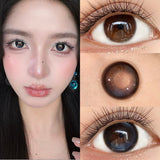 Sky Blue Colored Contact Lenses Half Year 14.5mm Micro Star Flecks Glitter Lens Iris For Daily Soft Natural Makeup 2PCS