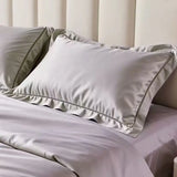 2Pcs 100% Eucalyptus Lyocell Fibre Pillowcase Silky Wide Edge Decorative Pillow Case Solid Color Summer Cooling Pillow Cover