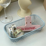 Desktop Storage Basket INS Metal Sundries Organizer Basket Photocard Case Office Stationery Home Supplies Make Up Sorting Holder
