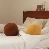 Funny Plush Round Wool Cushion Ball Shaped Solid Color Stuffed Soft Pillow for Sofa Home Decor Office Waist Rest Throw Pillow