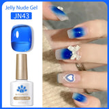 Transparen Gel Nail Polish Pink Jelly Nude Semi Transparent French Nail Camouflage UV Gel Varnish Soak Off Nail Art