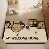 Green Door Mat Irregular Butterfly Shaped Door Mat and Carpet Front Door Mat Outside Entrance, Spring Welcome Entryway Doormat