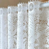 1 Panel French Lace Flower White Gauze Curtain For The Living Room Princess Room, Coffee Curtains For The Kitchen, Home Curtains
