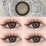 1Pair Natural Brown Contact Lenses for Eyes Colored Lenses Gray Pupils Big Eye Lenses Fashion Beauty Contacts Yearly