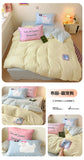 Kawaii Cartoon Dog Washed Cotton Bedding Set for Girl Boys Skin-friendly Duvet Cover Set with Sheet Soft Comfortable Quilt Cover