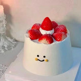 4-inch Pink Strawberry Mini Plastic Simulation Birthday Cake Model Decoration Showcase Dessert Sample Display Photography Props