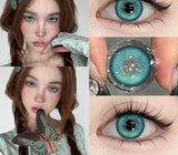 New 1 Pair Natural Colored Contact Lenses with Degree Myopia Lenses Green Iris Lens High Quality Lenses Big Eye Lenses