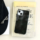 Vintage INS Dark Grey Marble Texture Double Layers IMD Chic Phone Case for iPhone 16 15 14 13 Pro Max Back Phone Cover Capa