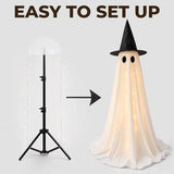 Halloween Decorations Indoor - 2 Pack Light Up Ghosts Easy to Assemble Adjustable Height Spooky Halloween Party Decorations for
