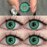 2pcs New Colored Contact Lenses for Eye Anime Eye With Degree Yellow Contacts Lenses Halloween Pupils Makeup Contact Lens