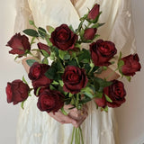 30 Simulated Roses Realistic Touch with Fake Flowers Valentine's Day DIY Wedding Party Home Decoration Pink Rose Eternal Flower