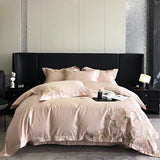 High end Flowers Embroidery Duvet Cover Set 1000TC Egyptian Cotton Bedding Sets Luxury Quilt Cover Fitted Bed Sheet Pillowcases