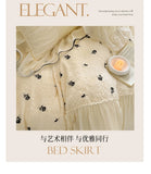 Princess Style Duvet Cover Set Lace Ruffles Rose Embroidery Bed Cover Bed Sheet Pillowcase Soft Bedding Set Decor Gift for Home