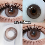 Big Diameter Natural Brown Colored Contacts 2pcs High Moisture Half Yearly Lenses 0.00D No Power for Party Daily Wear